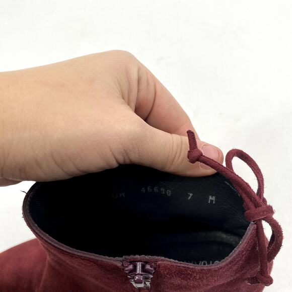 Stuart Weitzman maroon Pointed toe Block Heel booties - Picture 4 of 6